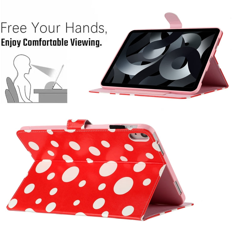 For iPad mini 6 / mini 2024 Dot Pattern Leather Smart Tablet Case(Red White) - iPad mini 6 Cases by buy2fix | Online Shopping UK | buy2fix