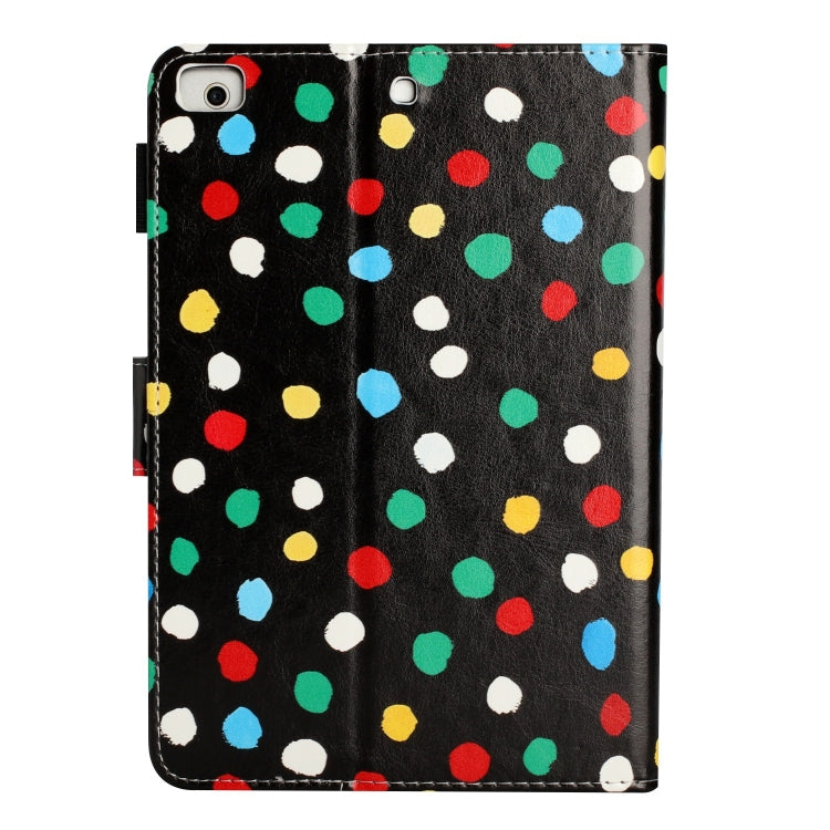 For iPad mini 5 / 4 / 3 / 2 / 1 Dot Pattern Leather Smart Tablet Case(Black Colorful) - iPad mini (2019) / mini 5 Cases by buy2fix | Online Shopping UK | buy2fix