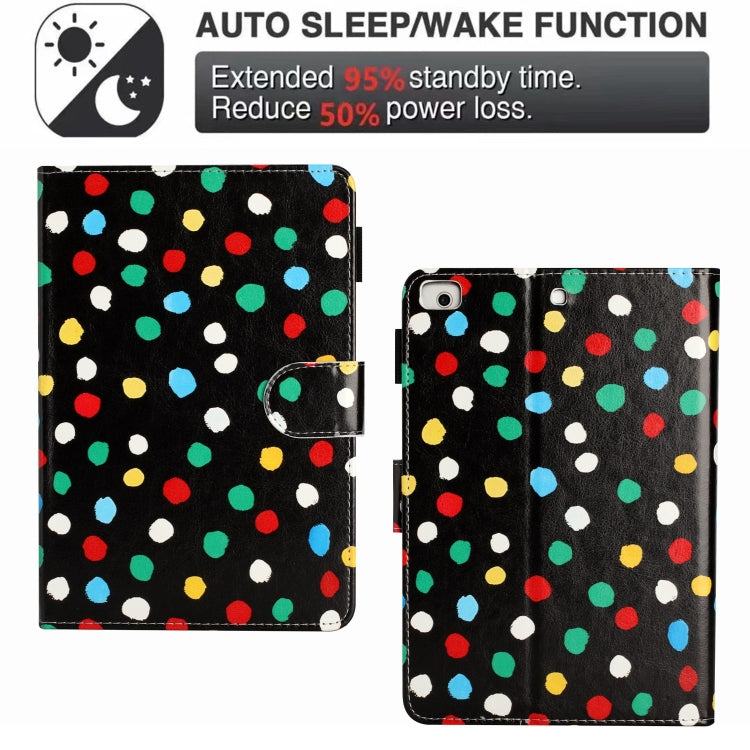 For iPad mini 5 / 4 / 3 / 2 / 1 Dot Pattern Leather Smart Tablet Case(Black Colorful) - iPad mini (2019) / mini 5 Cases by buy2fix | Online Shopping UK | buy2fix