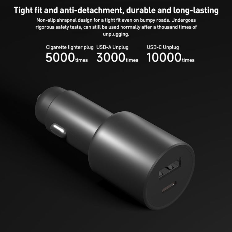 Original Xiaomi 43W Dual Ports USB + USB-C / Type-C Car Charger 1A1C(Black) by Xiaomi