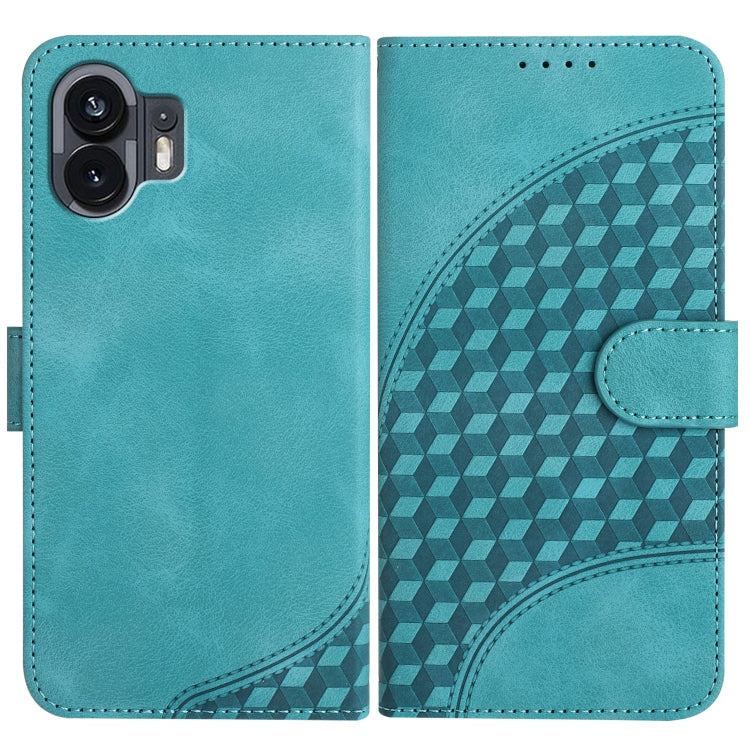 For Nothing Phone 2 Elephant Head Embossed Phone Leather Case with Lanyard(Light Blue) - More Brand by buy2fix | Online Shopping UK | buy2fix