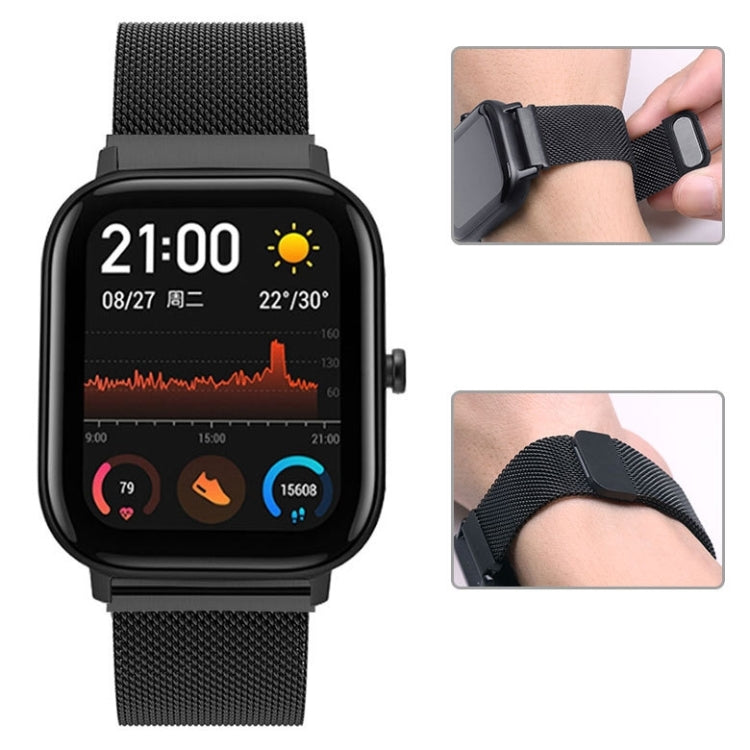 For Huami Amazfit GTS 20mm / Bip U Pro Milanese Magnetic Metal Watch Band(Silver) - Watch Bands by buy2fix | Online Shopping UK | buy2fix