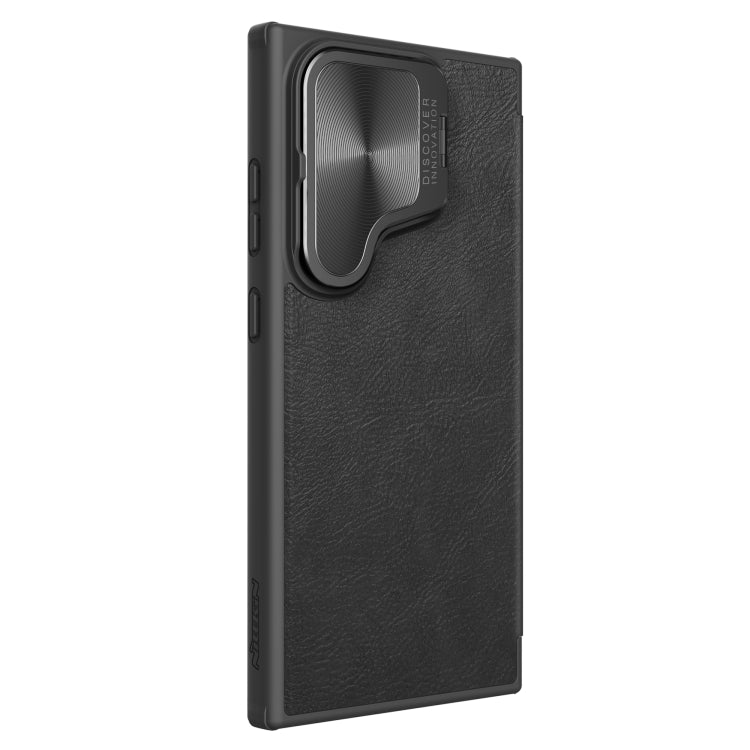 For Samsung Galaxy S24 Ultra 5G NILLKIN Qin Prop Series Flip Camera Cover Design Leather Phone Case(Black) - Galaxy S24 Ultra 5G Cases by NILLKIN | Online Shopping UK | buy2fix