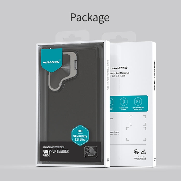 For Samsung Galaxy S24+ 5G NILLKIN Qin Prop Series Flip Camera Cover Design Leather Phone Case(Black) by NILLKIN