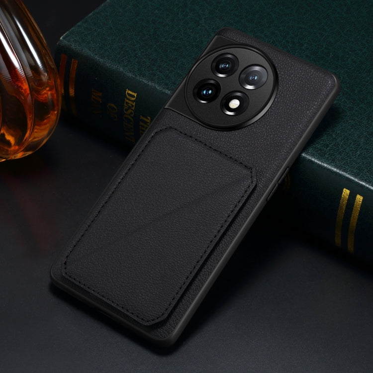 For OnePlus Nord CE 3 Lite / N30 Denior Imitation Calf Leather Back Phone Case with Holder(Black) by Denior