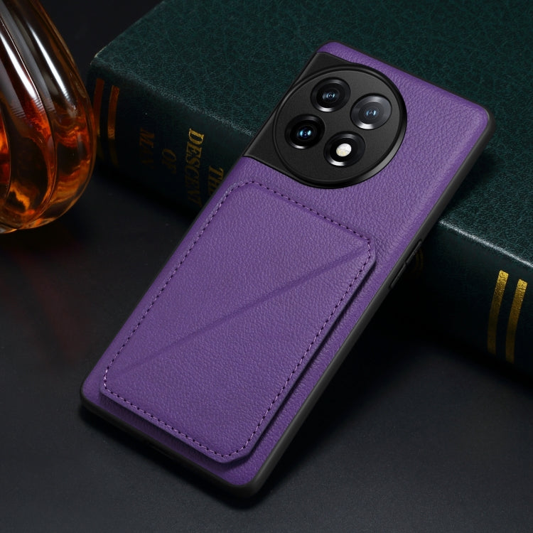 For Realme Narzo 60X / 11 5G / 11x Denior Imitation Calf Leather Back Phone Case with Holder(Purple) by Denior