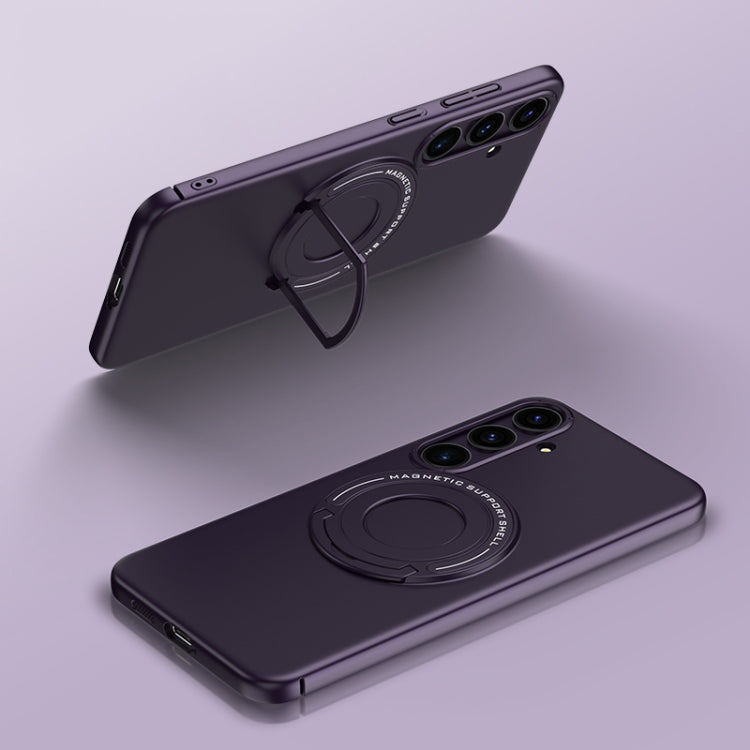 For Samsung Galaxy S24+ 5G Matte Magsafe Magnetic Phone Case with Trolley Holder(Night Purple) - Galaxy S24+ 5G Cases by buy2fix | Online Shopping UK | buy2fix