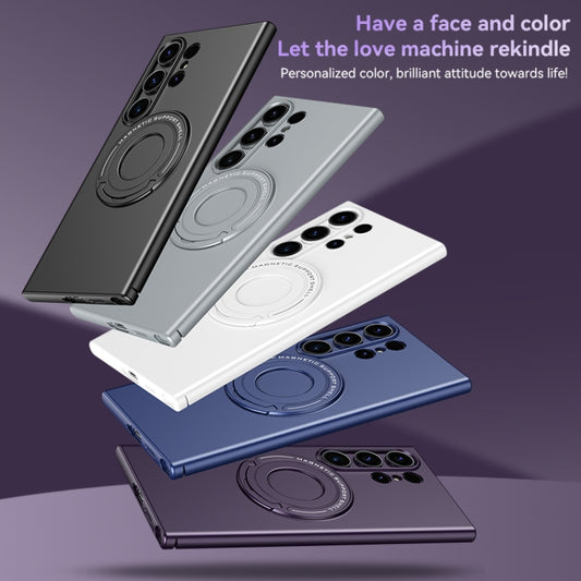 For Samsung Galaxy S24+ 5G Matte Magsafe Magnetic Phone Case with Trolley Holder(Night Purple) - Galaxy S24+ 5G Cases by buy2fix | Online Shopping UK | buy2fix