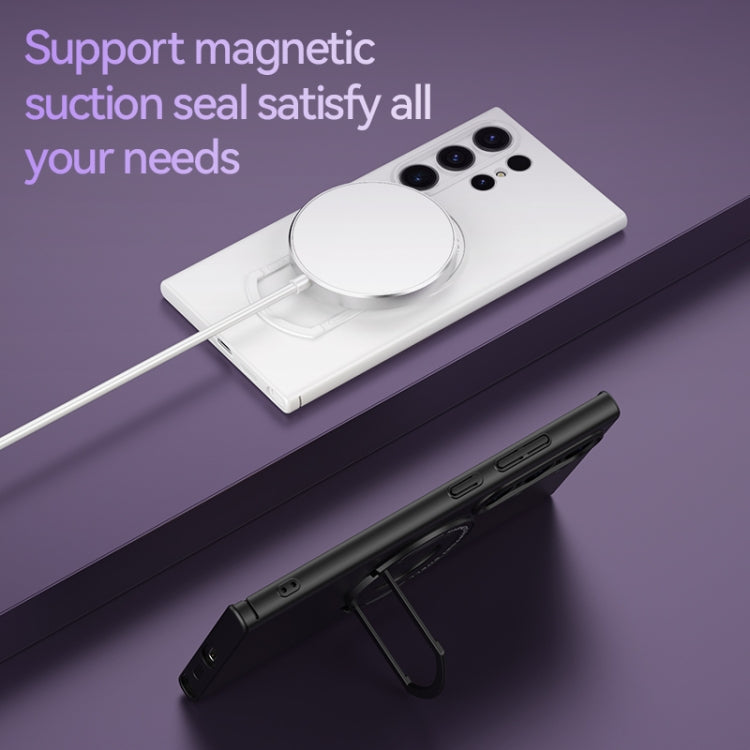 For Samsung Galaxy S24+ 5G Matte Magsafe Magnetic Phone Case with Trolley Holder(Night Purple) - Galaxy S24+ 5G Cases by buy2fix | Online Shopping UK | buy2fix
