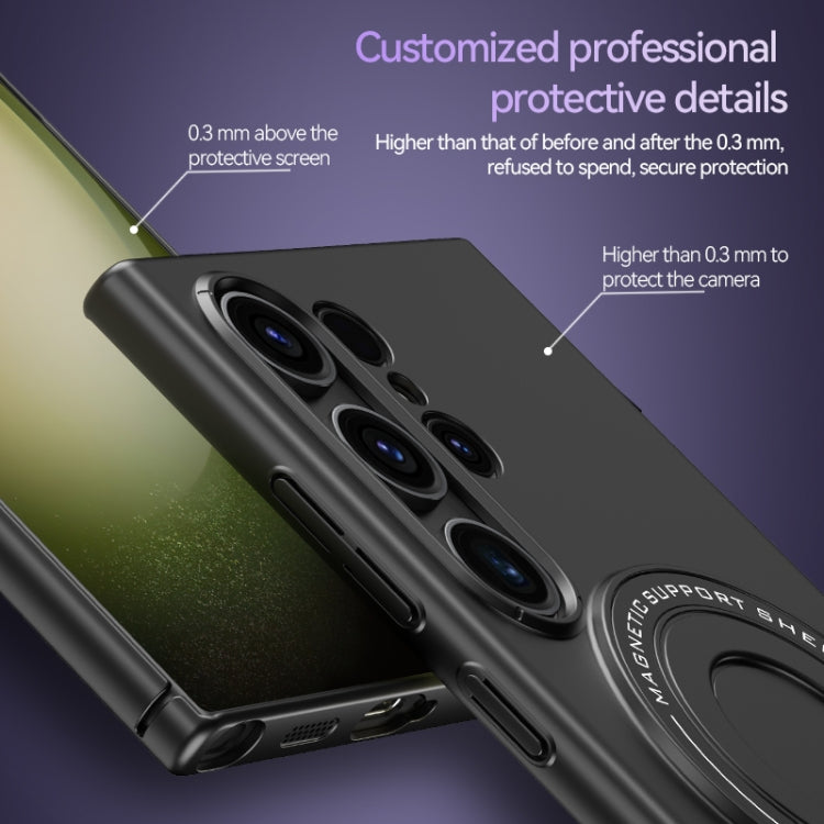 For Samsung Galaxy S24+ 5G Matte Magsafe Magnetic Phone Case with Trolley Holder(Night Purple) - Galaxy S24+ 5G Cases by buy2fix | Online Shopping UK | buy2fix