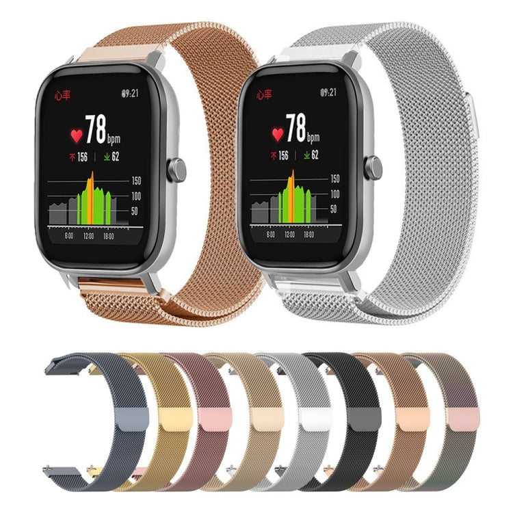 For Huami Amazfit GTS 22mm Milanese Magnetic Metal Watch Band (Space Grey) - Watch Bands by buy2fix | Online Shopping UK | buy2fix