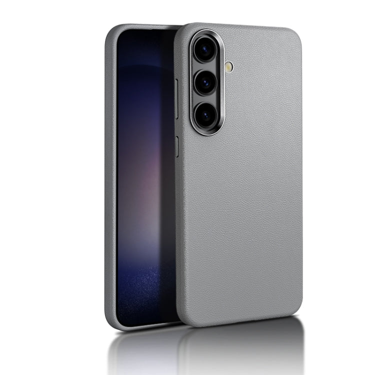 For Samsung Galaxy S24 5G Magsafe Magnetic Plain Leather Phone Case(Grey) - Galaxy S24 5G Cases by buy2fix | Online Shopping UK | buy2fix