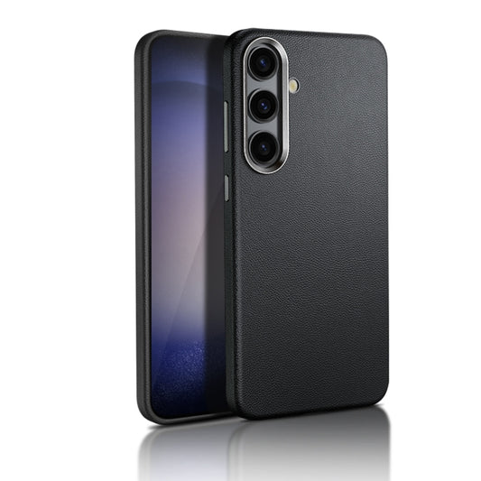 For Samsung Galaxy S24+ 5G Magsafe Magnetic Plain Leather Phone Case(Black) - Galaxy S24+ 5G Cases by buy2fix | Online Shopping UK | buy2fix