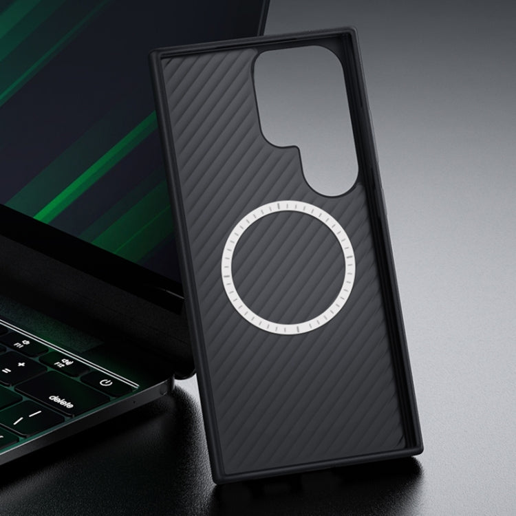 For Samsung Galaxy S24+ 5G Magsafe Magnetic Plain Leather Phone Case(Black) - Galaxy S24+ 5G Cases by buy2fix | Online Shopping UK | buy2fix