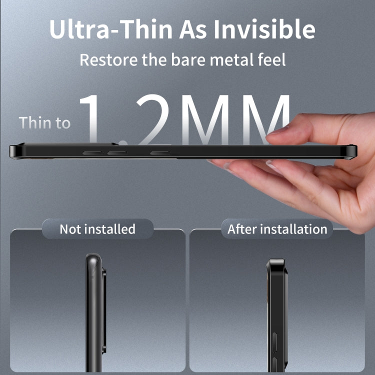 For Samsung Galaxy S23 Ultra 5G MagSafe Magnetic Plain Metal Phone Case(Black) by buy2fix