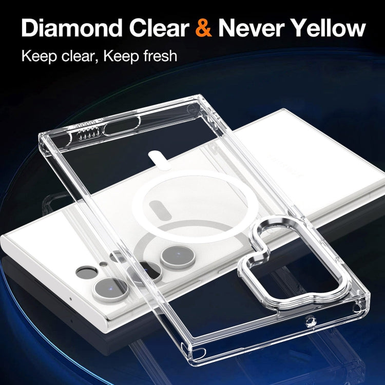 For Samsung Galaxy S24 Ulltra 5G MagSafe Magnetic Clear Phone Case(White) - Galaxy S24 Ultra 5G Cases by buy2fix | Online Shopping UK | buy2fix
