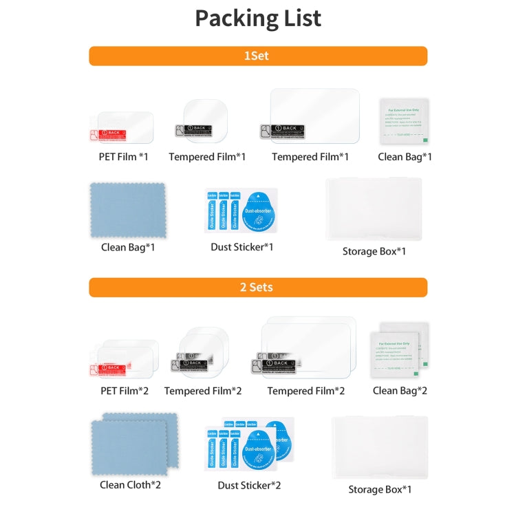 For Insta360 Ace Sunnylife 3 in 1 Rear & Front Screen Lens Explosion proof Film(1 Set) by Sunnylife