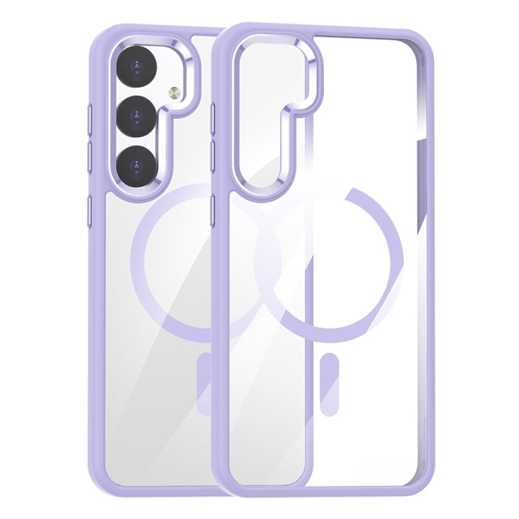 For Samsung Galaxy S24+ 5G MagSafe Anti-fingerprint Highly Transparent PC Phone Case(Purple) - Galaxy S24+ 5G Cases by buy2fix | Online Shopping UK | buy2fix