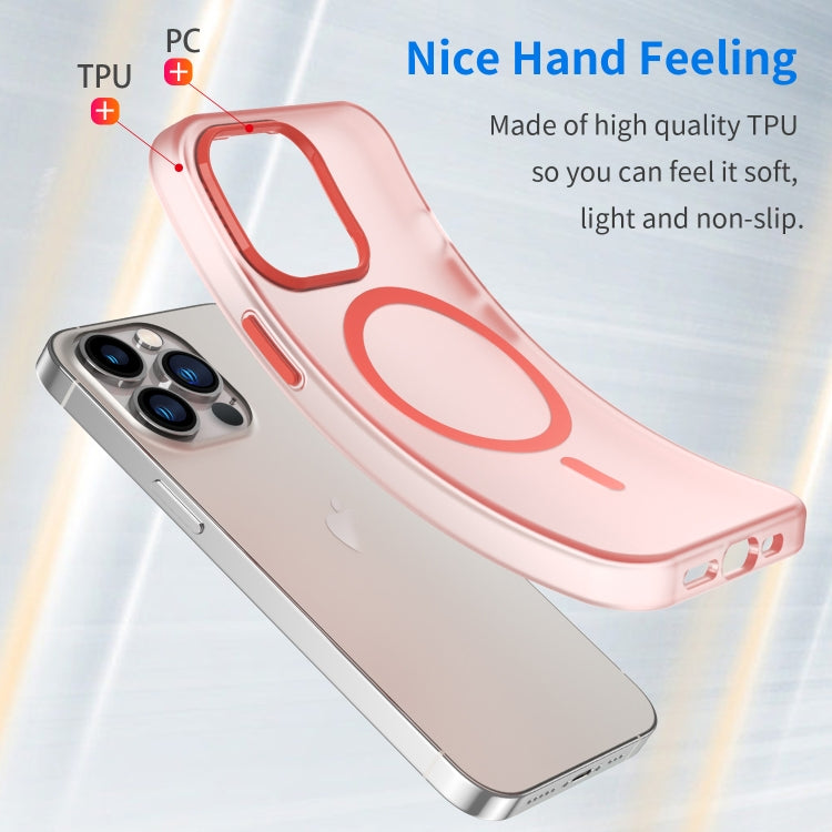 For iPhone 13 Pro MagSafe Frosted Translucent TPU + PC Full Coverage Phone Case(Red) - iPhone 13 Pro Cases by buy2fix | Online Shopping UK | buy2fix