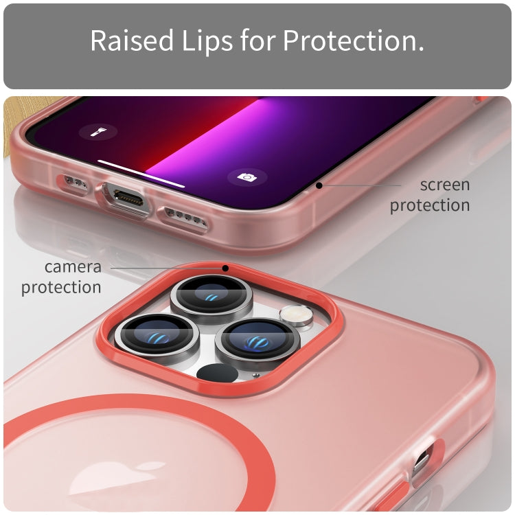 For iPhone 13 Pro MagSafe Frosted Translucent TPU + PC Full Coverage Phone Case(Red) - iPhone 13 Pro Cases by buy2fix | Online Shopping UK | buy2fix