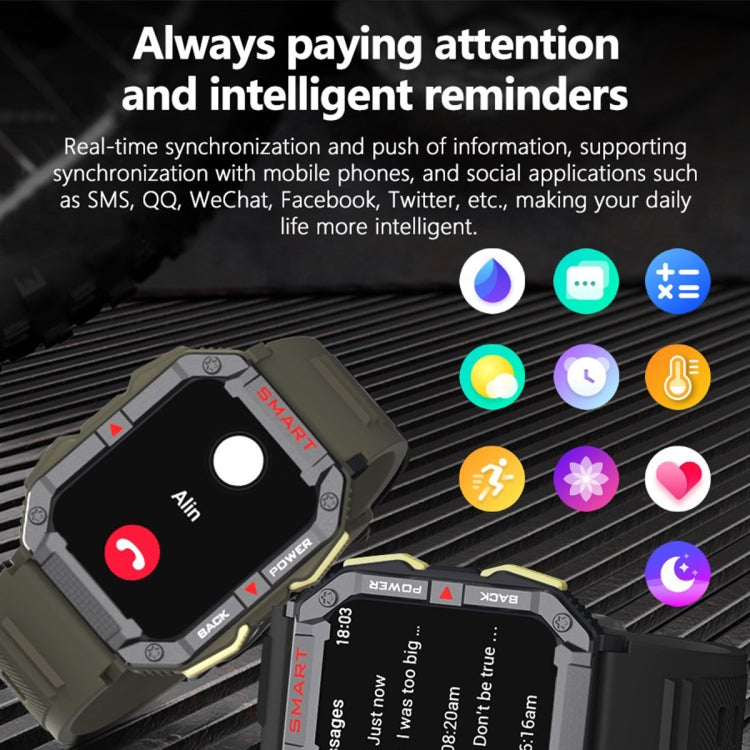 YK01 1.83 inch Smart Sports Call Watch, Heart Rate / Blood Pressure / Blood Oxygen(Black) by buy2fix