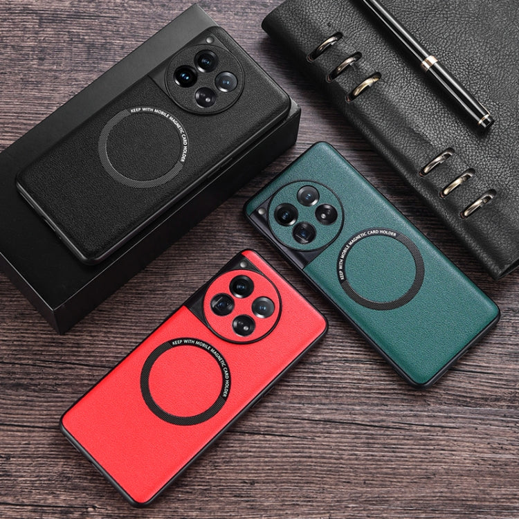 For OnePlus 12 PU MagSafe Magnetic Phone Case(Red) - OnePlus Cases by buy2fix | Online Shopping UK | buy2fix
