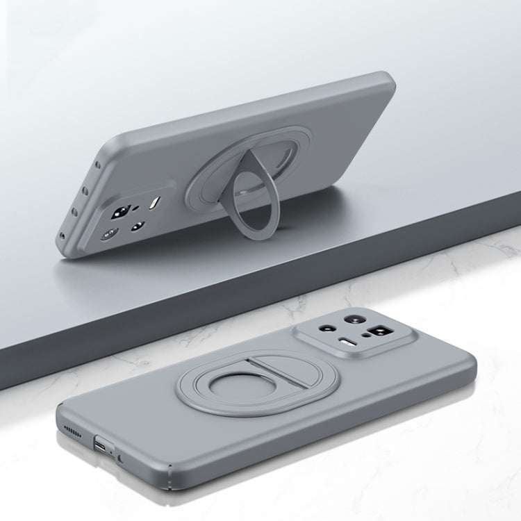 For Xiaomi 13 Magsafe Hidden Fold Holder Full Coverage Shockproof Phone Case(Grey) - Xiaomi Cases by buy2fix | Online Shopping UK | buy2fix
