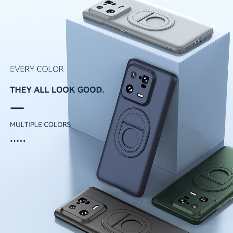 For Xiaomi 13 Magsafe Hidden Fold Holder Full Coverage Shockproof Phone Case(Grey) - Xiaomi Cases by buy2fix | Online Shopping UK | buy2fix