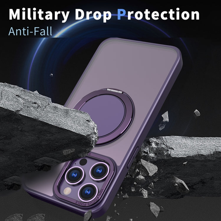 For iPhone 11 Pro Max 360-degree Rotating MagSafe Magnetic Holder Phone Case(Purple) - iPhone 11 Pro Max Cases by buy2fix | Online Shopping UK | buy2fix
