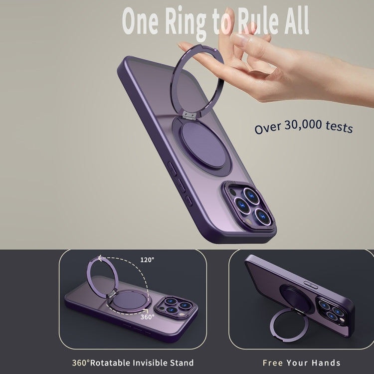 For iPhone 11 Pro Max 360-degree Rotating MagSafe Magnetic Holder Phone Case(Purple) - iPhone 11 Pro Max Cases by buy2fix | Online Shopping UK | buy2fix