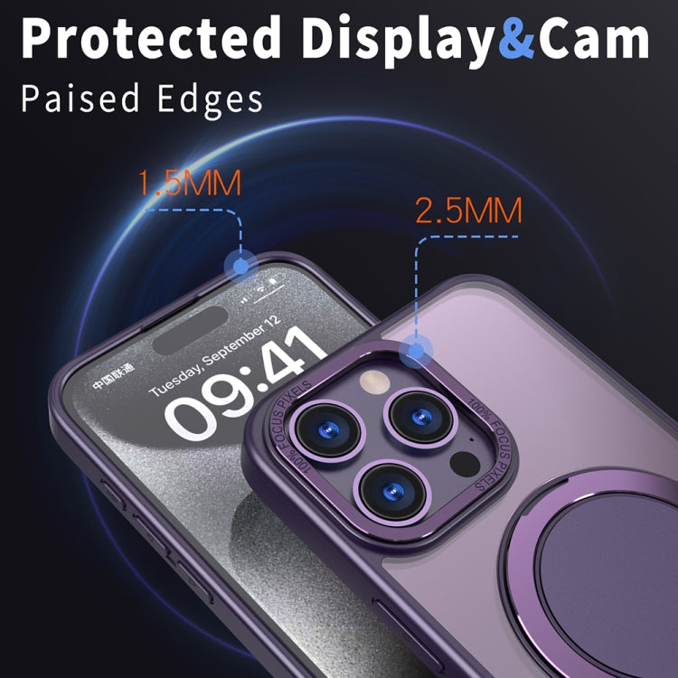 For iPhone 11 Pro Max 360-degree Rotating MagSafe Magnetic Holder Phone Case(Purple) - iPhone 11 Pro Max Cases by buy2fix | Online Shopping UK | buy2fix