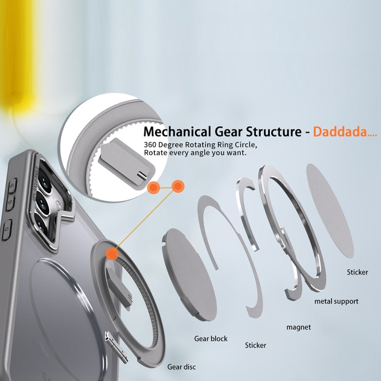 For Samsung Galaxy S23 5G 360-degree Rotating MagSafe Magnetic Holder Phone Case(Titanium Grey) by buy2fix