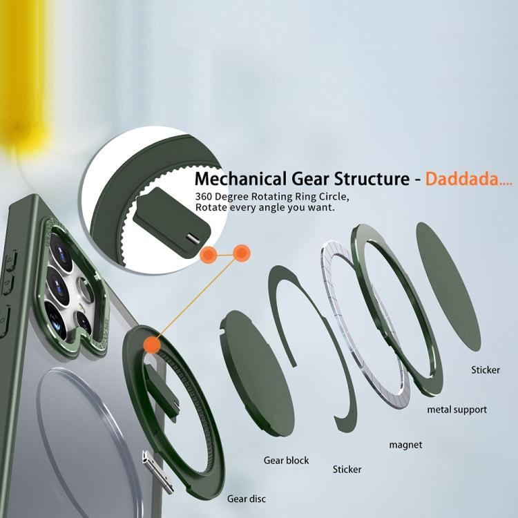 For Samsung Galaxy S23 Ultra 5G 360-degree Rotating MagSafe Magnetic Holder Phone Case(Green) by buy2fix