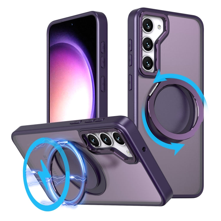 For Samsung Galaxy S24+ 5G 360-degree Rotating MagSafe Magnetic Holder Phone Case(Purple) - Galaxy S24+ 5G Cases by buy2fix | Online Shopping UK | buy2fix