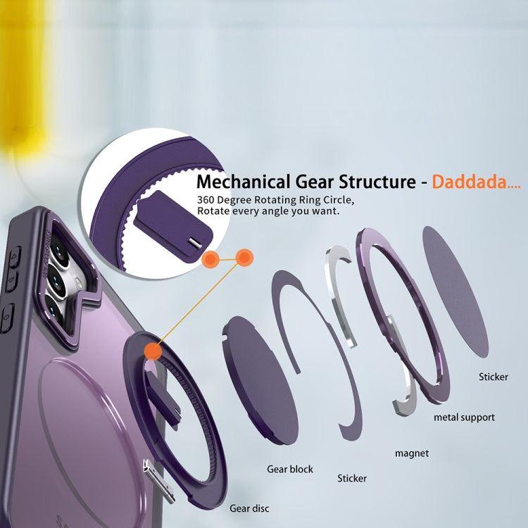 For Samsung Galaxy S24+ 5G 360-degree Rotating MagSafe Magnetic Holder Phone Case(Purple) - Galaxy S24+ 5G Cases by buy2fix | Online Shopping UK | buy2fix