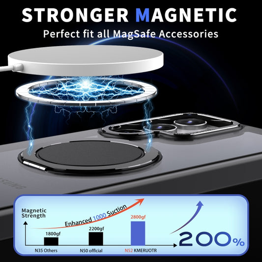 For Samsung Galaxy S24 Ultra 5G 360-degree Rotating MagSafe Magnetic Holder Phone Case(Black) - Galaxy S24 Ultra 5G Cases by buy2fix | Online Shopping UK | buy2fix