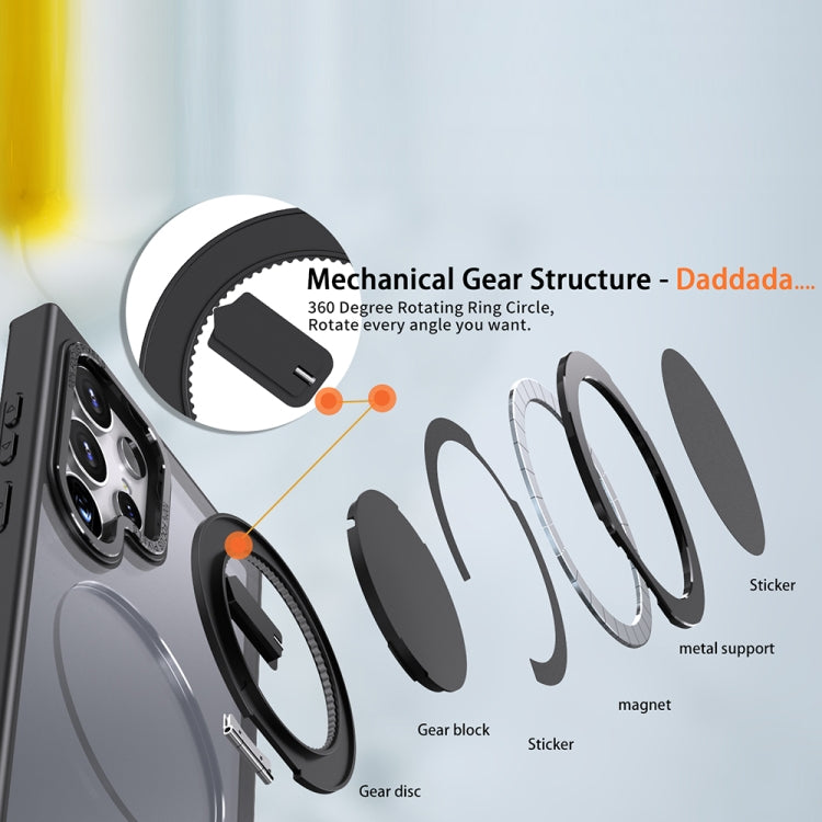 For Samsung Galaxy S24 Ultra 5G 360-degree Rotating MagSafe Magnetic Holder Phone Case(Black) - Galaxy S24 Ultra 5G Cases by buy2fix | Online Shopping UK | buy2fix