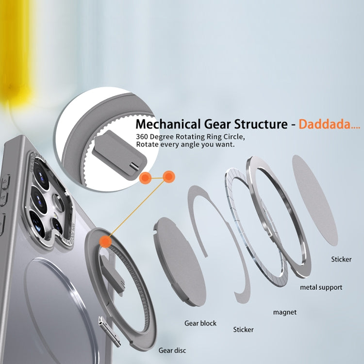 For Samsung Galaxy S24 Ultra 5G 360-degree Rotating MagSafe Magnetic Holder Phone Case(Titanium Grey) - Galaxy S24 Ultra 5G Cases by buy2fix | Online Shopping UK | buy2fix