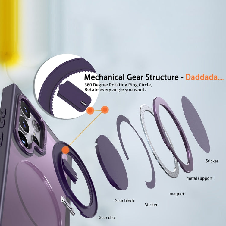 For Samsung Galaxy S24 Ultra 5G 360-degree Rotating MagSafe Magnetic Holder Phone Case(Purple) - Galaxy S24 Ultra 5G Cases by buy2fix | Online Shopping UK | buy2fix