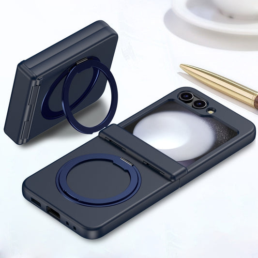 For Samsung Galaxy Z Flip5 5G 360 Degree Stand MagSafe Magnetic All-inclusive Phone Case(Navy Blue) by buy2fix
