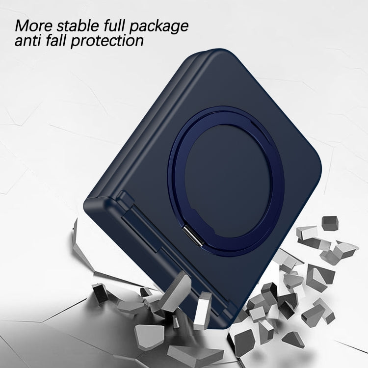 For Samsung Galaxy Z Flip5 5G 360 Degree Stand MagSafe Magnetic All-inclusive Phone Case(Navy Blue) by buy2fix