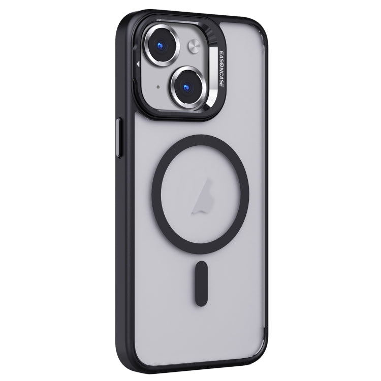 For iPhone 15 Invisible Lens Holder PC + TPU Frosted MagSafe Phone Case(Black) - iPhone 15 Cases by buy2fix | Online Shopping UK | buy2fix