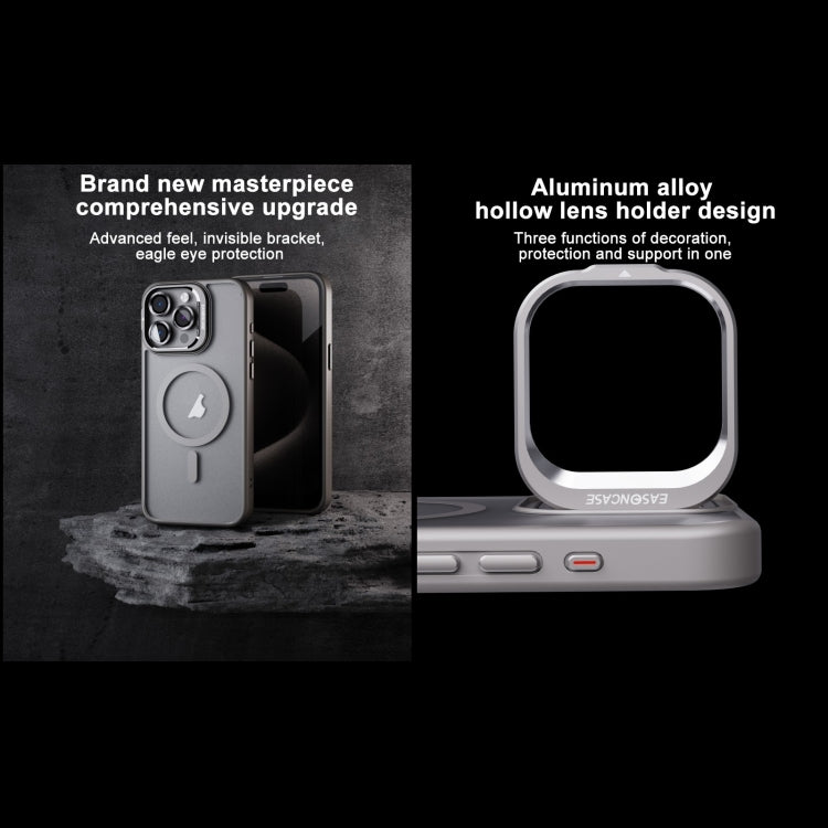 For iPhone 15 Pro Invisible Lens Holder PC + TPU Frosted MagSafe Phone Case(Black) - iPhone 15 Pro Cases by buy2fix | Online Shopping UK | buy2fix