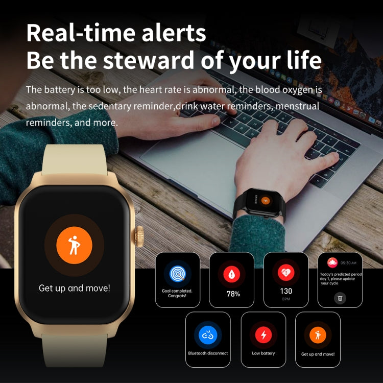 2.01 inch Leather Strap Bluetooth Call Smart Watch Support Heart Rate Monitoring / Non-invasive Blood Sugar(Brown) by buy2fix