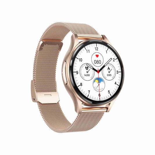 1.43 inch Milanese Steel Strap Bluetooth Call Smart Watch Support ECG / Non-invasive Blood Sugar(Rose Gold) - Smart Watches by buy2fix | Online Shopping UK | buy2fix