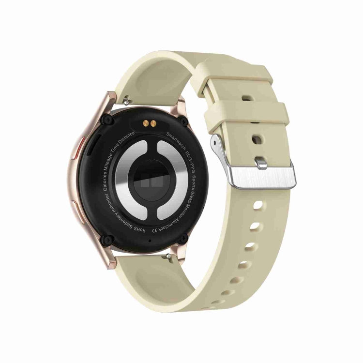 1.43 inch Silicone Strap Bluetooth Call Smart Watch Support ECG / Non-invasive Blood Sugar(Light Yellow) - Smart Watches by buy2fix | Online Shopping UK | buy2fix