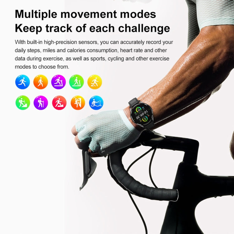 1.43 inch Silicone Strap Bluetooth Call Smart Watch Support ECG / Non-invasive Blood Sugar(Light Yellow) - Smart Watches by buy2fix | Online Shopping UK | buy2fix