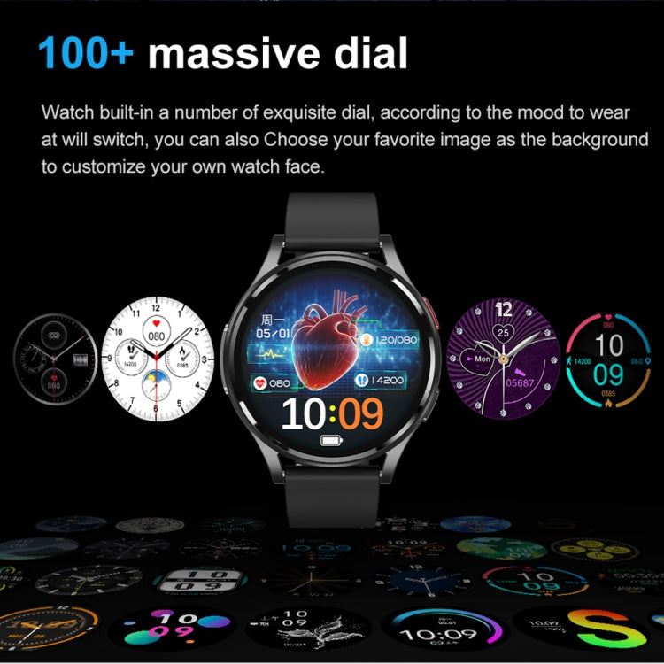 1.43 inch Silicone Strap Bluetooth Call Smart Watch Support ECG / Non-invasive Blood Sugar(Light Yellow) - Smart Watches by buy2fix | Online Shopping UK | buy2fix