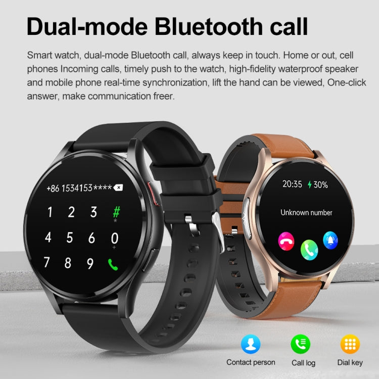1.43 inch Silicone Strap Bluetooth Call Smart Watch Support ECG / Non-invasive Blood Sugar(Light Yellow) - Smart Watches by buy2fix | Online Shopping UK | buy2fix