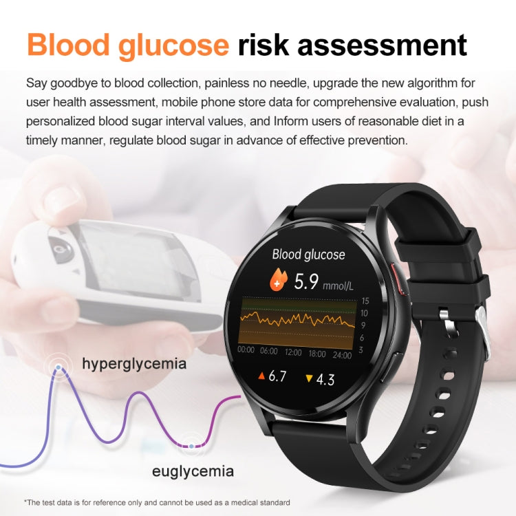 1.43 inch Leather Strap Bluetooth Call Smart Watch Support ECG / Non-invasive Blood Sugar(Brown) - Smart Watches by buy2fix | Online Shopping UK | buy2fix